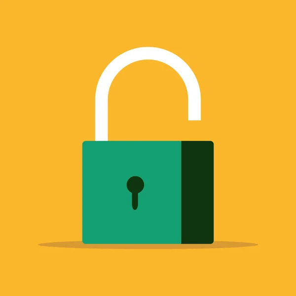 Asma kilit açma simgesi, güvenlik ve güvenlik sembolü, vektör, illüstrasyon.