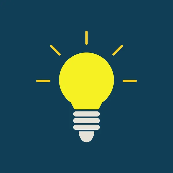 Ampul ışığı ikonu, fikirlerle dolu ve yaratıcı düşünce, vektör, illüstrasyon.