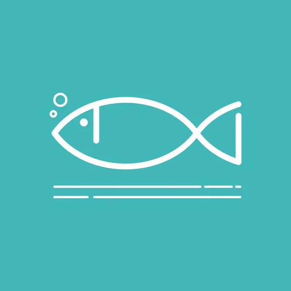 Ícone Peixe Design Logotipo Símbolo Restaurante Frutos Mar Animais Ambiente — Vetor de Stock