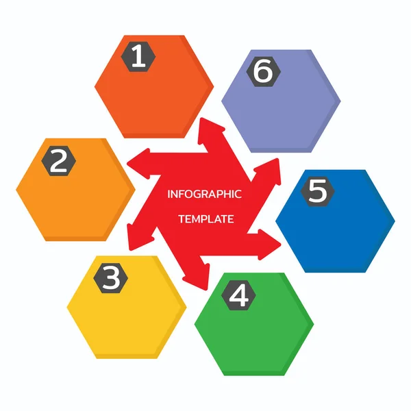 6 adımlı bilgi şablonu, iş veri görselleştirmesi, hızlandırma seçenekleri, web tasarımı, vektör, illüstrasyon.