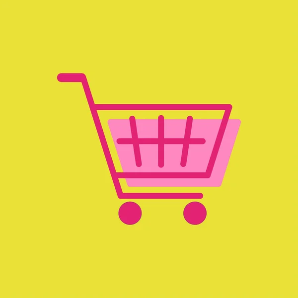 Alışveriş arabası ikonu, el arabası, alışveriş konsepti, vektör, illüstrasyon.