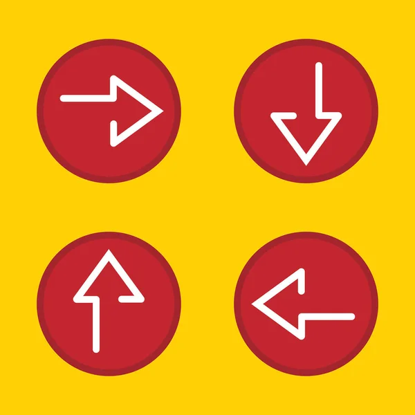 4 ok simgesi, yukarı, aşağı, sol ve sağ, vektör, illüstrasyon.