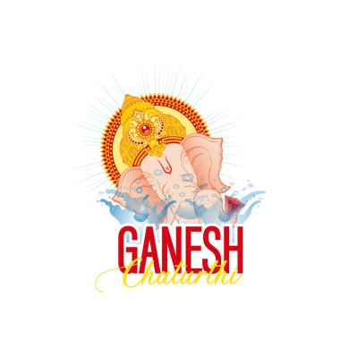 Ganesh Chaturthi festivali için Lord Ganpati karikatür arka planının vektör çizimi