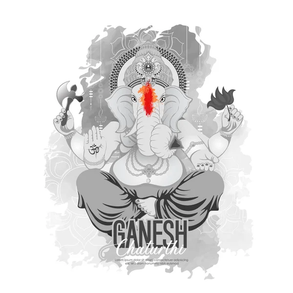 Ilustração Vetorial Lord Ganpati Fundo Caricatura Para Ganesh Chaturthi Festival —  Vetores de Stock