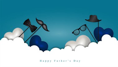 Beyaz 3 boyutlu kağıt kesim tarzından Babalar Günün kutlu olsun..