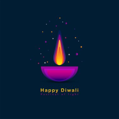 Yanan diya alevlerinin resmi, Mutlu Diwali, Hindistan 'ın ışık festivali için bayram arkaplanı. İnternet sitesi, afiş, satış promosyonu. 