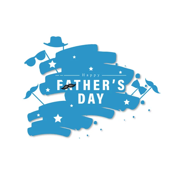 Happy Father Day Wenskaart Van Wit Papier Gesneden Stijl — Stockvector