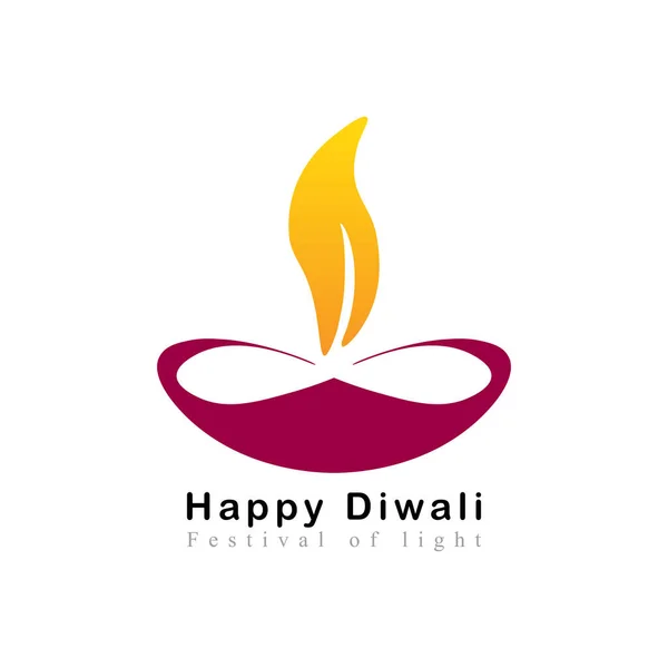 Απεικόνιση Της Καύσης Diya Φλόγες Happy Diwali Holiday Background Light — Διανυσματικό Αρχείο