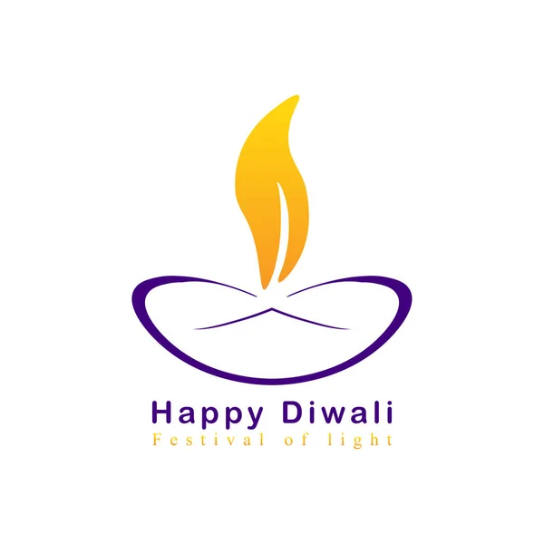 Illustration Burning Diya Flames Happy Diwali Holiday Background Light Festival — Stock Vector