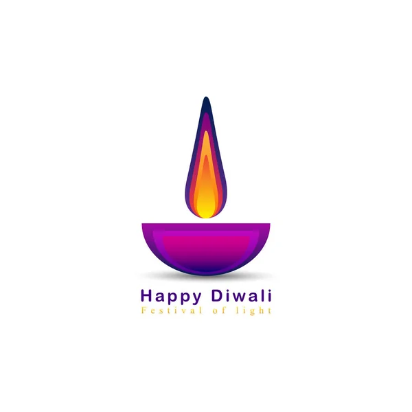 Иллюстрация Горящего Пламени Diya Happy Diwali Праздничный Фон Светового Фестиваля — стоковый вектор