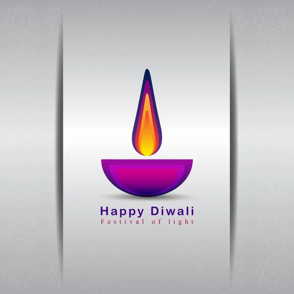 Απεικόνιση Της Καύσης Diya Φλόγες Happy Diwali Holiday Background Light — Διανυσματικό Αρχείο