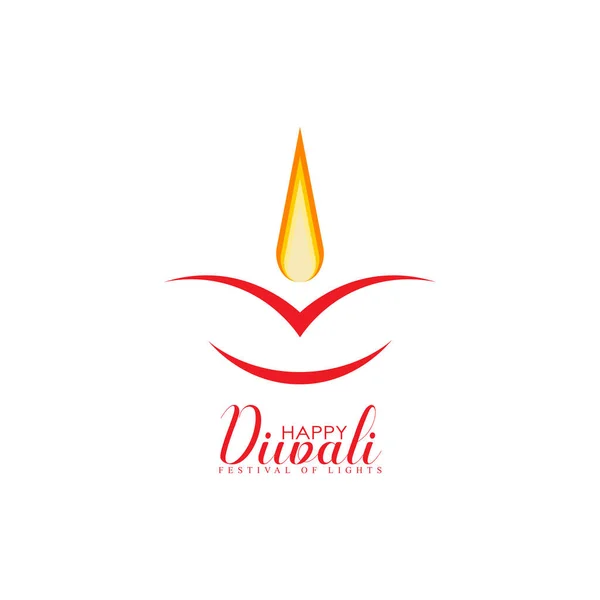 Illustration Burning Diya Flames Happy Diwali Holiday Background Light Festival — Stock Vector