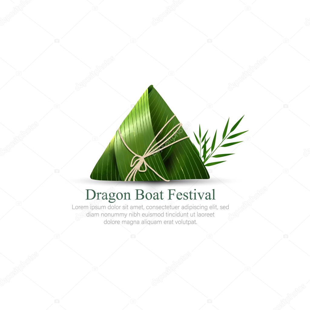Giant rice dumplings, dragon boat festival. paper cut style
