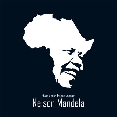  Güney Afrika bayrağı renginde Uluslararası Nelson Mandela Günü. - Vektör