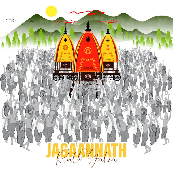 Ilustração Vetorial Ratha Yatra Lord Jagannath Vector Ilustração —  Vetores de Stock