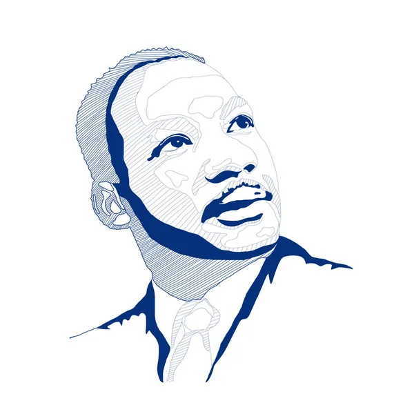 India 10Thjune Martin Luther King American Christian Minister Activist Vector — стоковий вектор