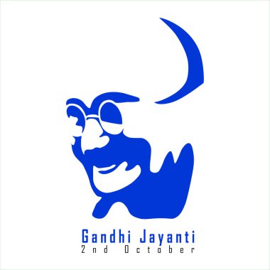 Hindistan-12 Haziran: Gandi Jayanti 'nin vektör çizimi. 2 Ekim - Vektör