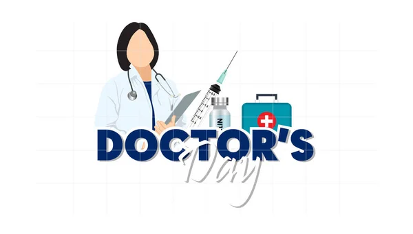 Ημέρα Του Doctor Γράμματα Της Ευτυχισμένης Ημέρας Του Γιατρού Σύμβολο — Διανυσματικό Αρχείο