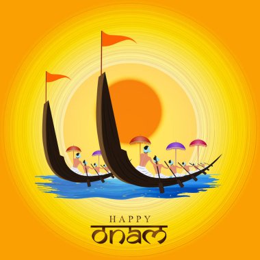 vector illustration of Happy Onam festival of South India-Kerala. clipart