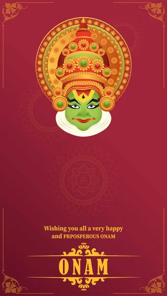 Векторная Иллюстрация Фестиваля Счастливый Онам Южная Индия Керала — стоковый вектор