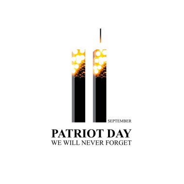 Patriot day USA.We will never forget.11 September clipart