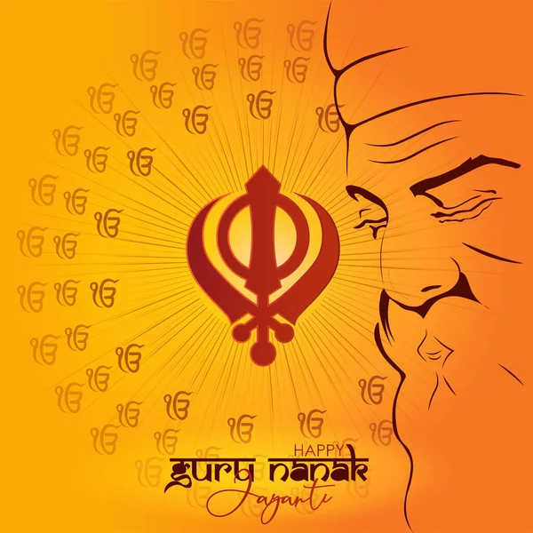 Ilustração Guru Nanak Jayanti Celebration Vector —  Vetores de Stock