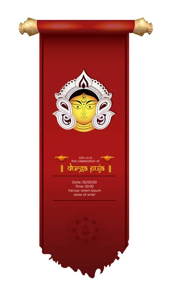 Yenilikçi Soyut Altın Rengi Maa Durga Tasarım Çizimi Durga Puja — Stok Vektör