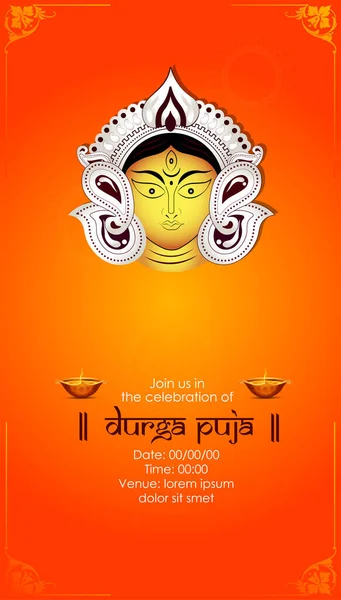 Estilo Inovador Abstrato Dourado Maa Durga Design Illustration Durga Puja Ilustrações De Stock Royalty-Free