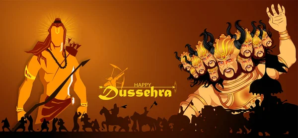 Innovativa Illustrazione Vettoriale Happy Dussehra Festival India — Vettoriale Stock