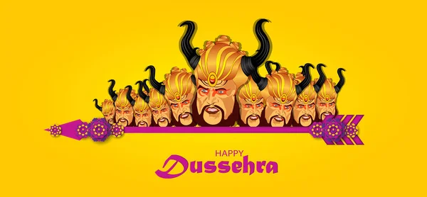 Innovativa Illustrazione Vettoriale Happy Dussehra Festival India — Vettoriale Stock