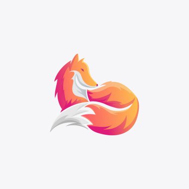 Fox logosu tasarımı maskot vektör çizimi yaratıcı