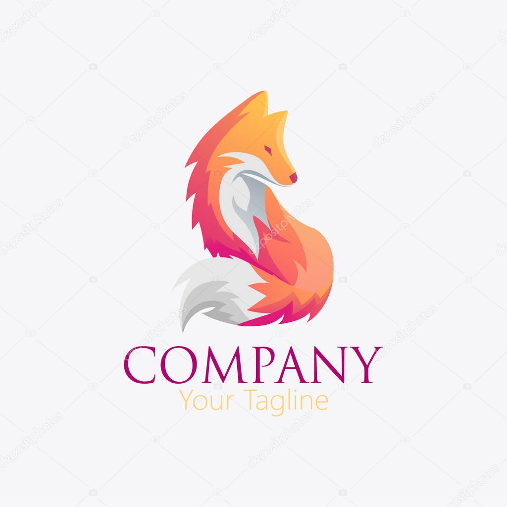 Fox logo design mascot vector illustration Creative