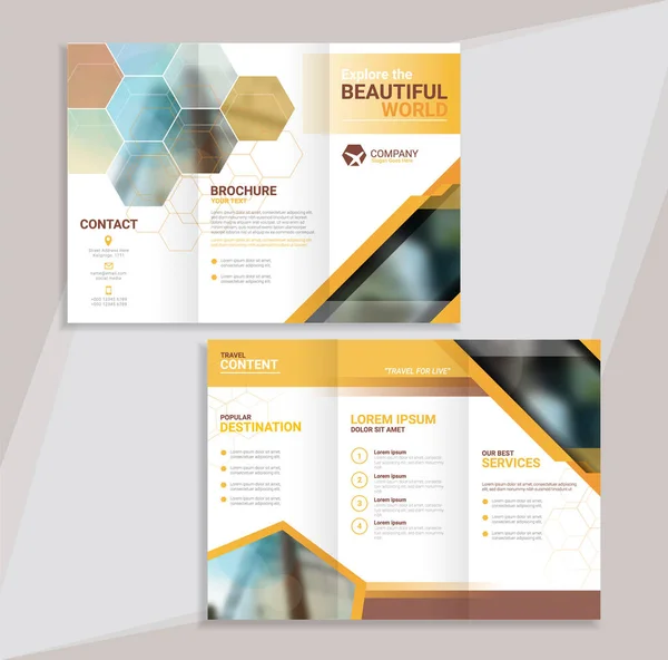 Abstract Modern Drievoudige Brochure Template Ontwerp — Stockvector