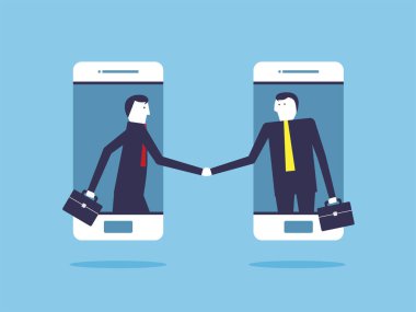 İş adamları, başarılı bir müzakere anlaşması konsepti sonrasında tokalaştılar