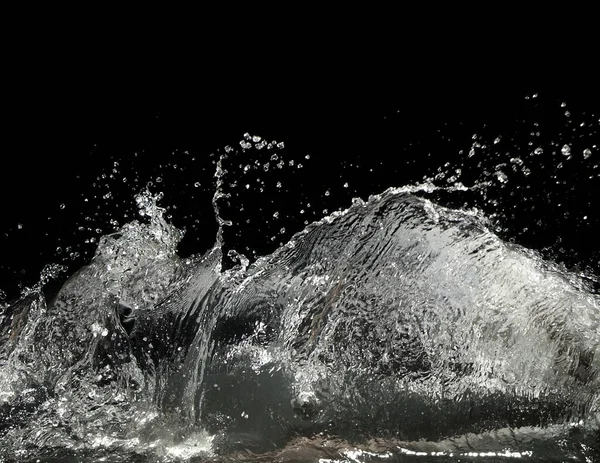 Water Spatten Zwarte Achtergrond Stockfoto