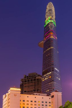 HO CHI MINH CITY - 03 Mart 2019: Bitexco Financial Tower, Vietnam 'ın en yüksek binasıdır..