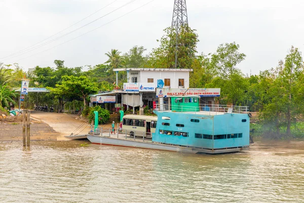 Delta Del Mekong Vietnam Marzo 2019 Ferry Río Mekong Que — Foto de Stock