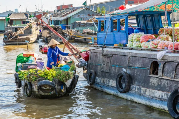 Can Tho Vietnam Marzo 2019 Mercato Galleggiante Cai Rang — Foto Stock