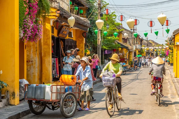 Hoi Vietnam Marzo 2019 Street Life Con Vecchie Case Hoi — Foto Stock