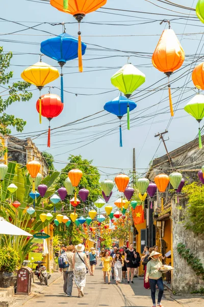 Hoi Vietnam Mart 2019 Antik Vietnam Şehrinin Güzel Dekore Edilmiş — Stok fotoğraf