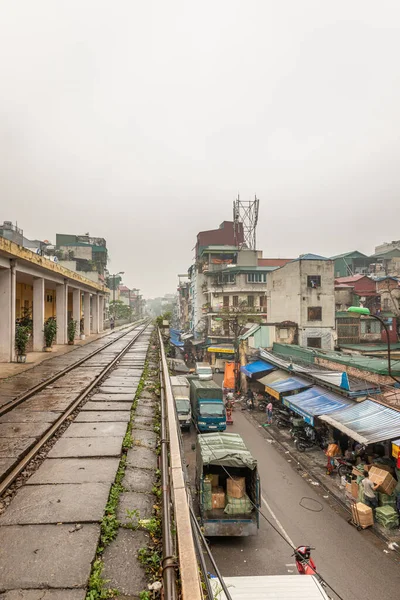 Hanoi Wietnam Marca 2019 Dworzec Kolejowy Long Bien — Zdjęcie stockowe