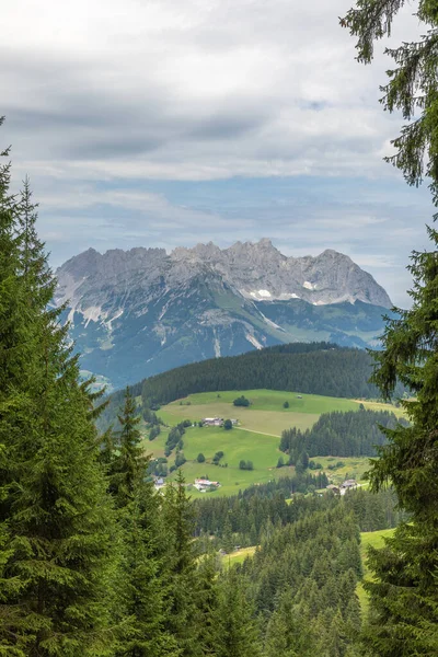 Bella Catena Montuosa Montagne Kaiser Nella Regione Wilder Kaiser Tirolo — Foto Stock