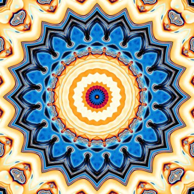 Soyut dijital fraktal model. Yuvarlak mandala dekoratif desen.