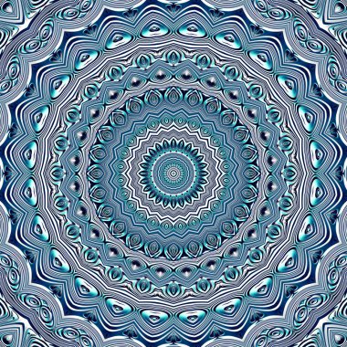 Soyut dijital fraktal model. Yuvarlak mandala dekoratif desen.