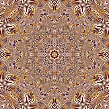 Soyut dijital fraktal model. Yuvarlak mandala dekoratif desen.