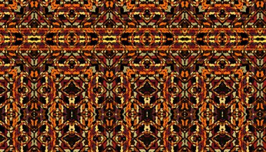 Soyut dijital fraktal model. Afrika etnik tarzında bir geçmişi var. Kabile süsü.