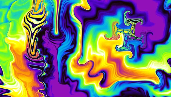 Abstraktní Digitální Fraktál Psychedelická Vlnitá Textura — Stock fotografie