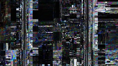 Objelerin kodlayıcısı olan soyut doku. İğrenç bir Datamoshing kalıbının taklidi. Görünüm oranı 16: 9