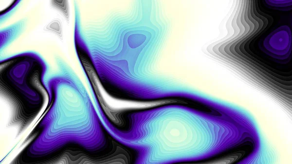 Абстрактний Цифровий Фрактальний Візерунок Виразна Вигнута Синя Лінія Білому Тлі — стокове фото