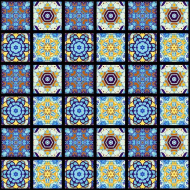 Soyut model. Mozaik sanat süsleme dokusu. Kusursuz kare desen.